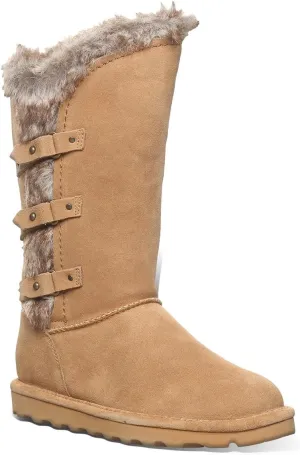 BEARPAW Women's Emery Classic Suede Slip on Winter Boot Snow
