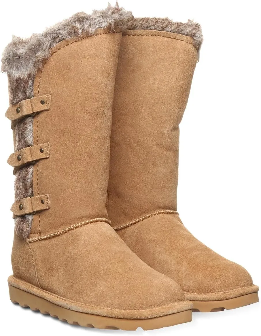 BEARPAW Women's Emery Classic Suede Slip on Winter Boot Snow