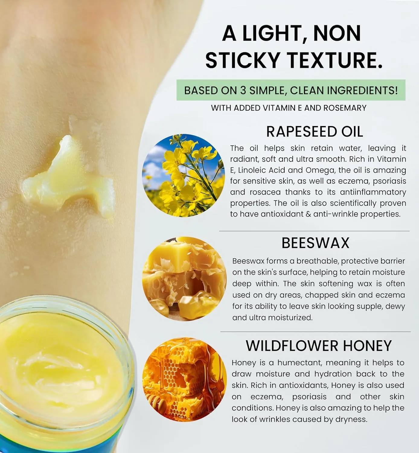 Beesalene Original Unpetroleum - 100% Natural & Hypoallergenic Alternative to Petroleum Jelly - Lips, Hands, Baby, Makeup Remover and More (8 Ounce)