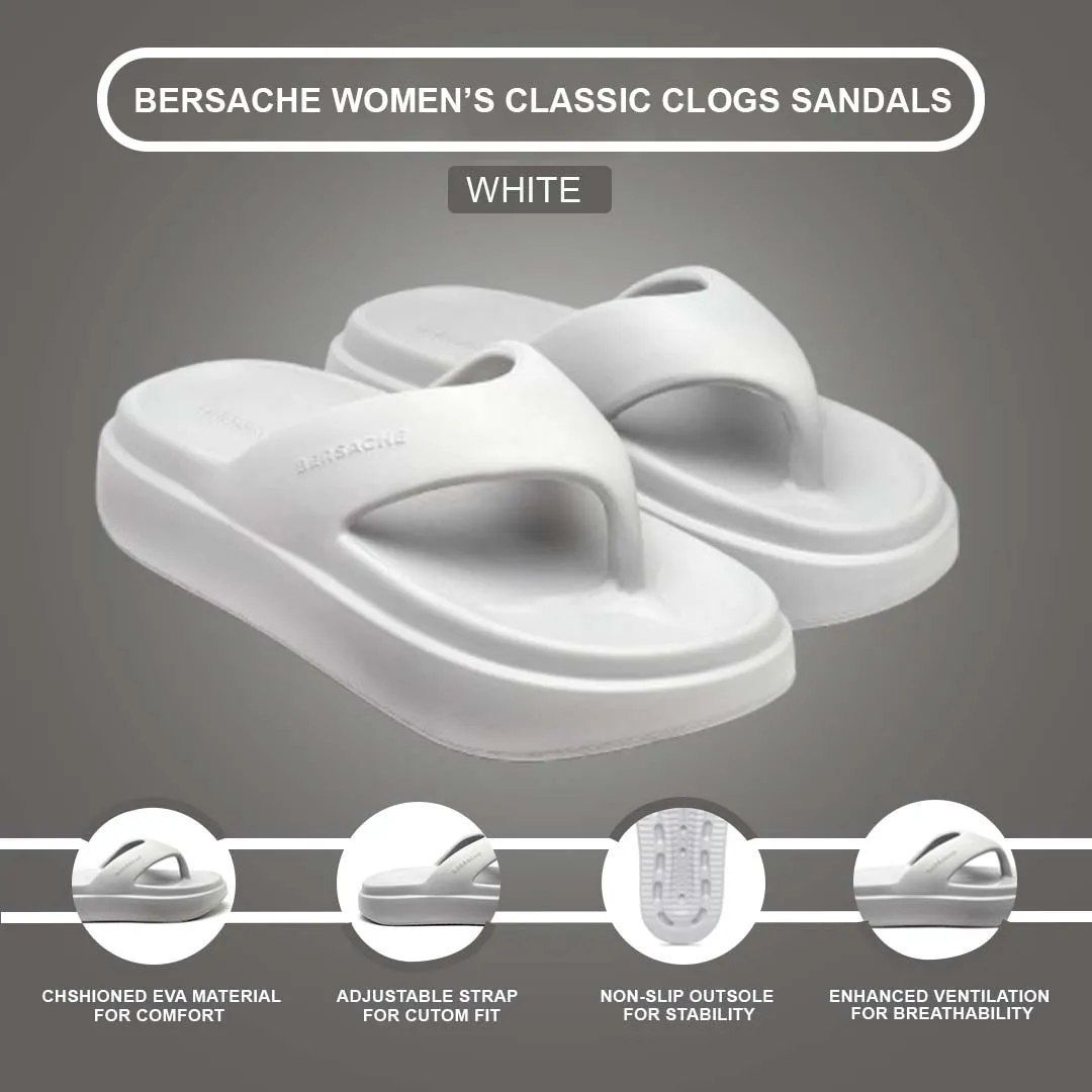 Bersache Extra Soft Classic Casual with  Regular wear with Ultra Soft & Flexibility Technology Flip Flop For women's/Girl's-(6108-White)