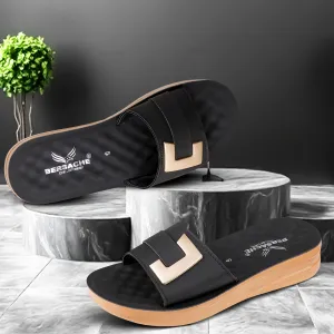 Bersache Extra Soft Classic Casual with  Regular wear with Ultra Soft & Flexibility Technology Flip Flop For Women's/Girl's-(6155-Black)