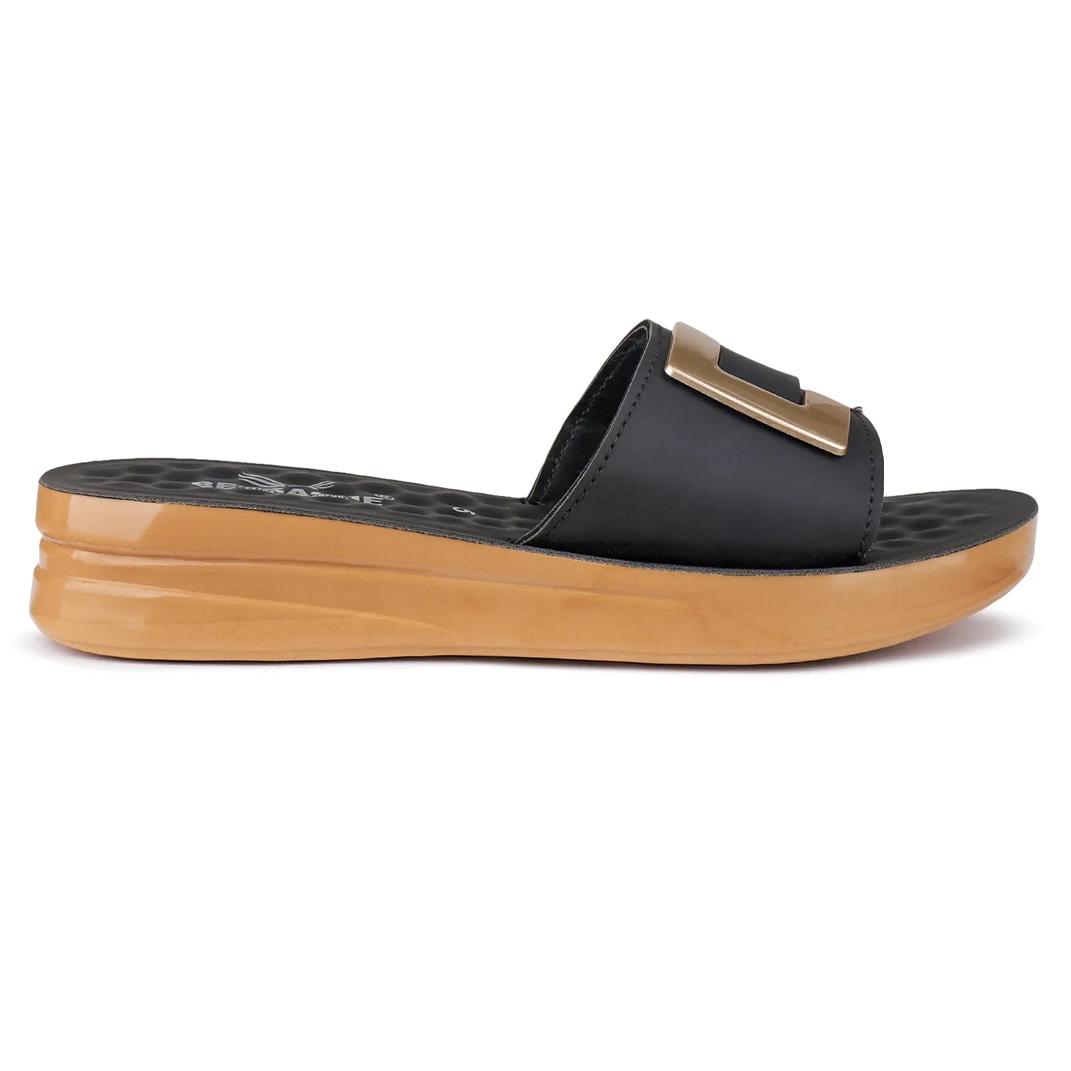 Bersache Extra Soft Classic Casual with  Regular wear with Ultra Soft & Flexibility Technology Flip Flop For Women's/Girl's-(6155-Black)