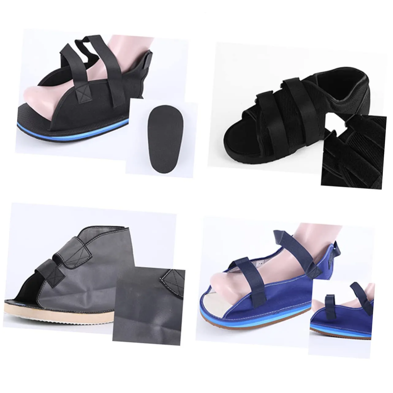 BESTYASH Foot Fracture Protective Shoes Durable Gypsum Cover for Broken Toes Comfortable Medical Walking Boot for Adults S Blue for Quick and Ankle Support