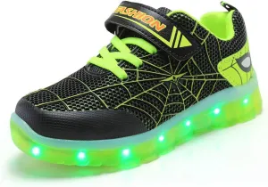 BFOEL Spider Light up Shoes for Boys Girls Walking Sneaker with USB Charging Birthday Thanksgiving Christmas Day Best Gift