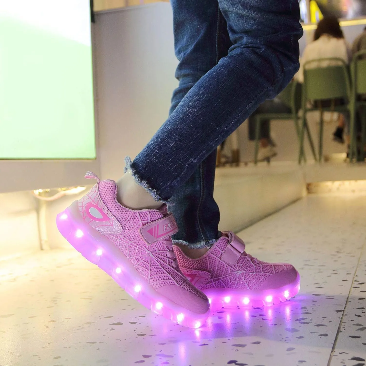 BFOEL Spider Light up Shoes for Boys Girls Walking Sneaker with USB Charging Birthday Thanksgiving Christmas Day Best Gift