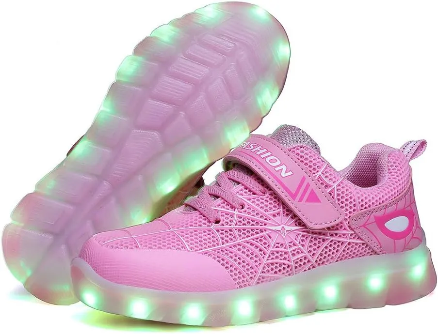BFOEL Spider Light up Shoes for Boys Girls Walking Sneaker with USB Charging Birthday Thanksgiving Christmas Day Best Gift