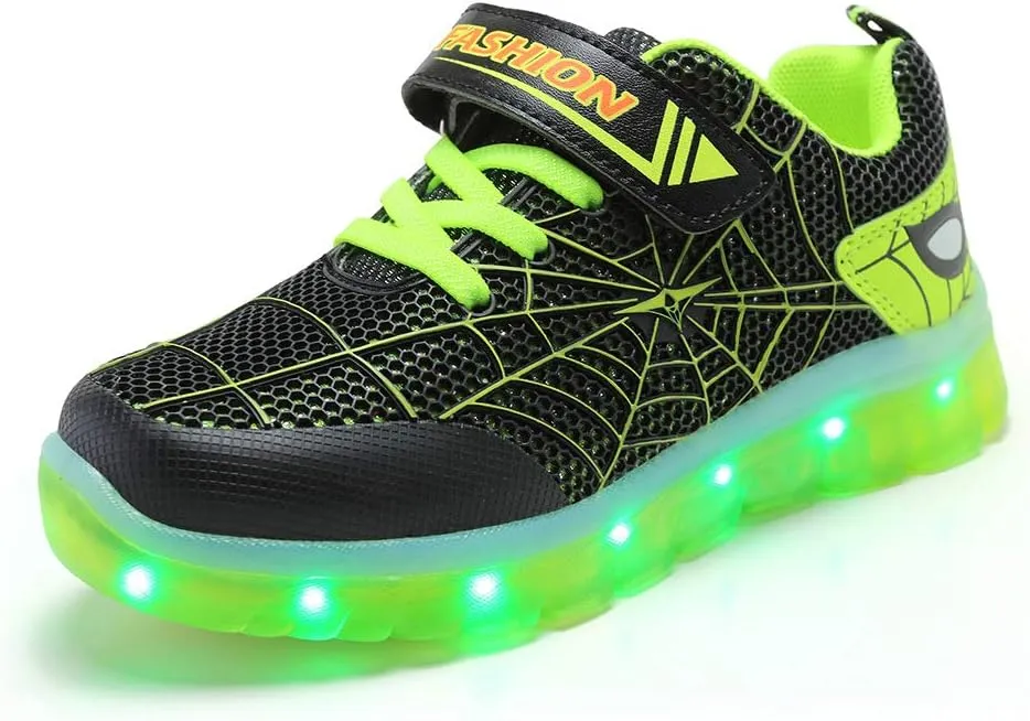 BFOEL Spider Light up Shoes for Boys Girls Walking Sneaker with USB Charging Birthday Thanksgiving Christmas Day Best Gift