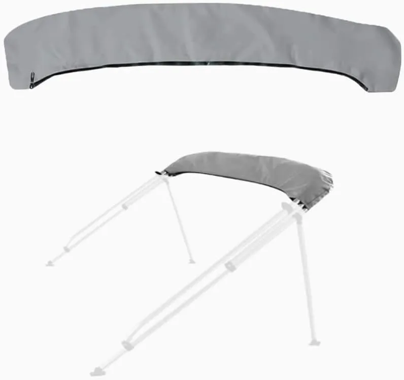 Bimini Top Storage Boot，600D Sun Protection Windproof Bimini top Boot Cover,Suitable for 3-4 Bows Bimini Tops,Tear Resistant Durable Canvas Waterproof Storage Boot Cover (Light Grey, 61"-66" W)