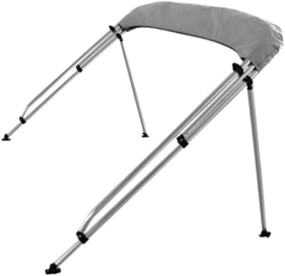 Bimini Top Storage Boot，600D Sun Protection Windproof Bimini top Boot Cover,Suitable for 3-4 Bows Bimini Tops,Tear Resistant Durable Canvas Waterproof Storage Boot Cover (Light Grey, 61"-66" W)