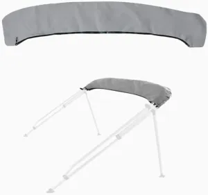 Bimini Top Storage Boot，600D Sun Protection Windproof Bimini top Boot Cover,Suitable for 3-4 Bows Bimini Tops,Tear Resistant Durable Canvas Waterproof Storage Boot Cover (Light Grey, 61"-66" W)