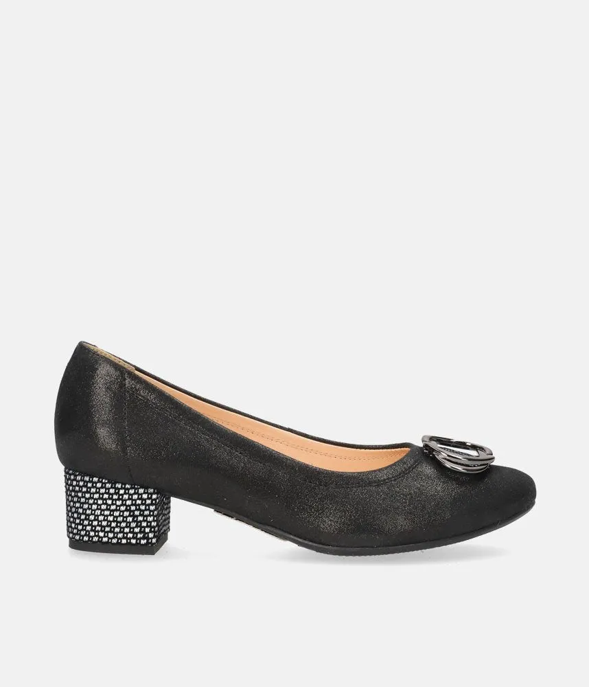 Bioeco Dressy Black Block Heel Shoes
