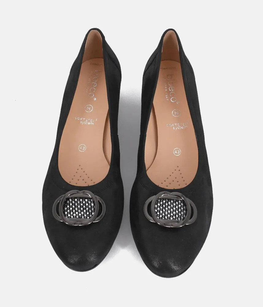 Bioeco Dressy Black Block Heel Shoes
