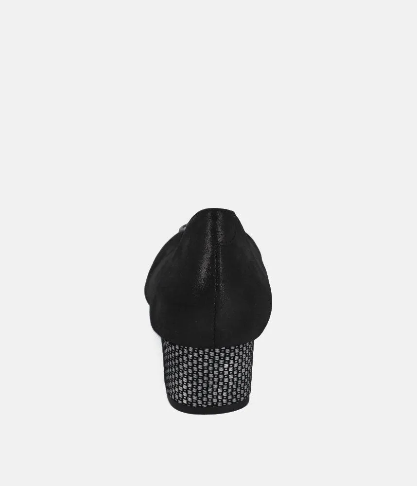 Bioeco Dressy Black Block Heel Shoes