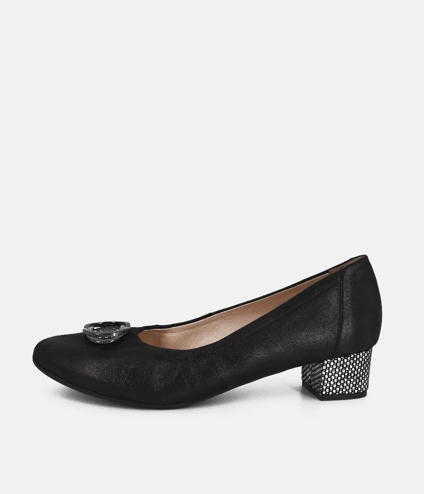Bioeco Dressy Black Block Heel Shoes