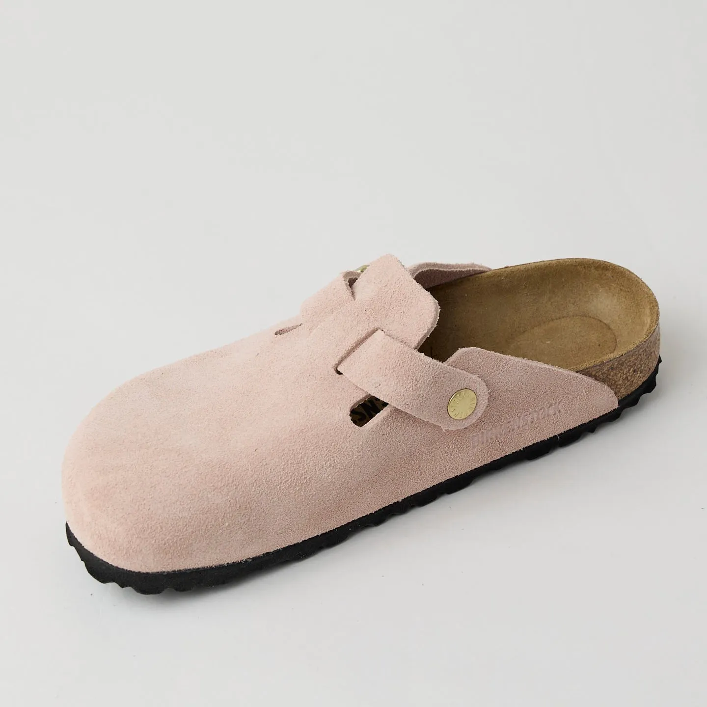 Birkenstock Light Rose Suede Leather Boston Clogs