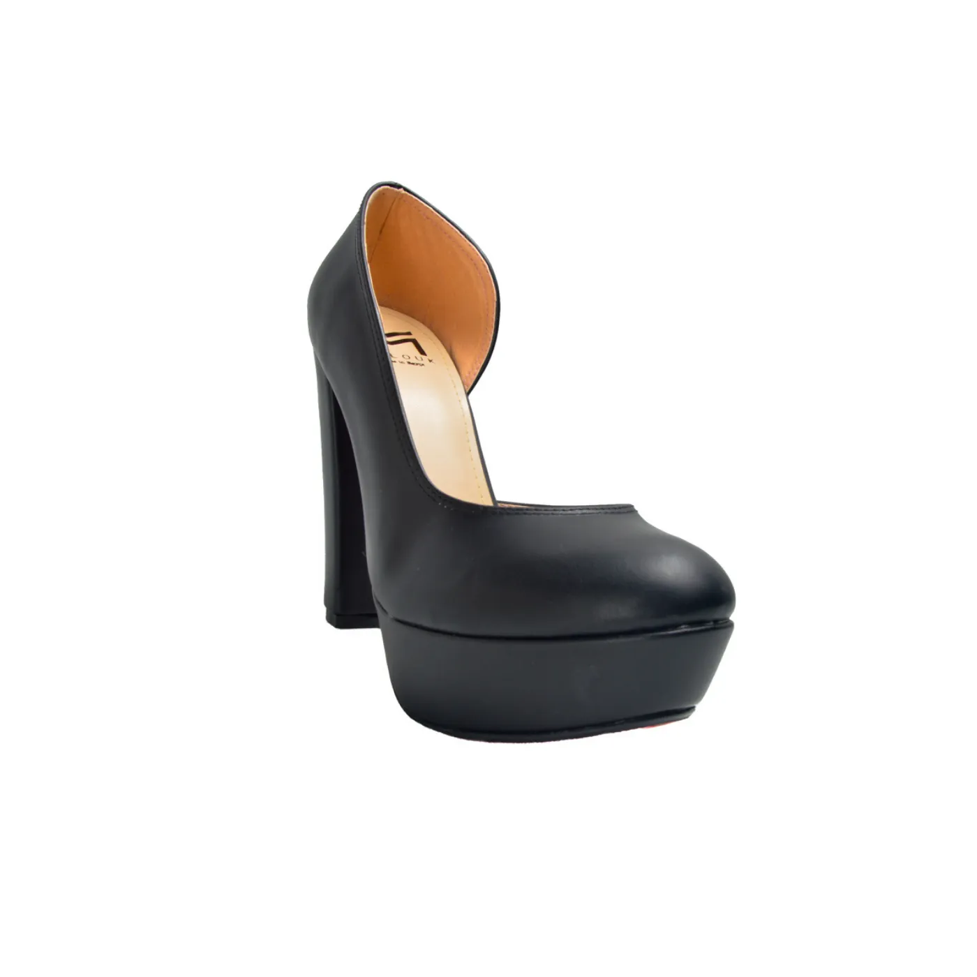 Black Elegant Leather High Heels Shoe