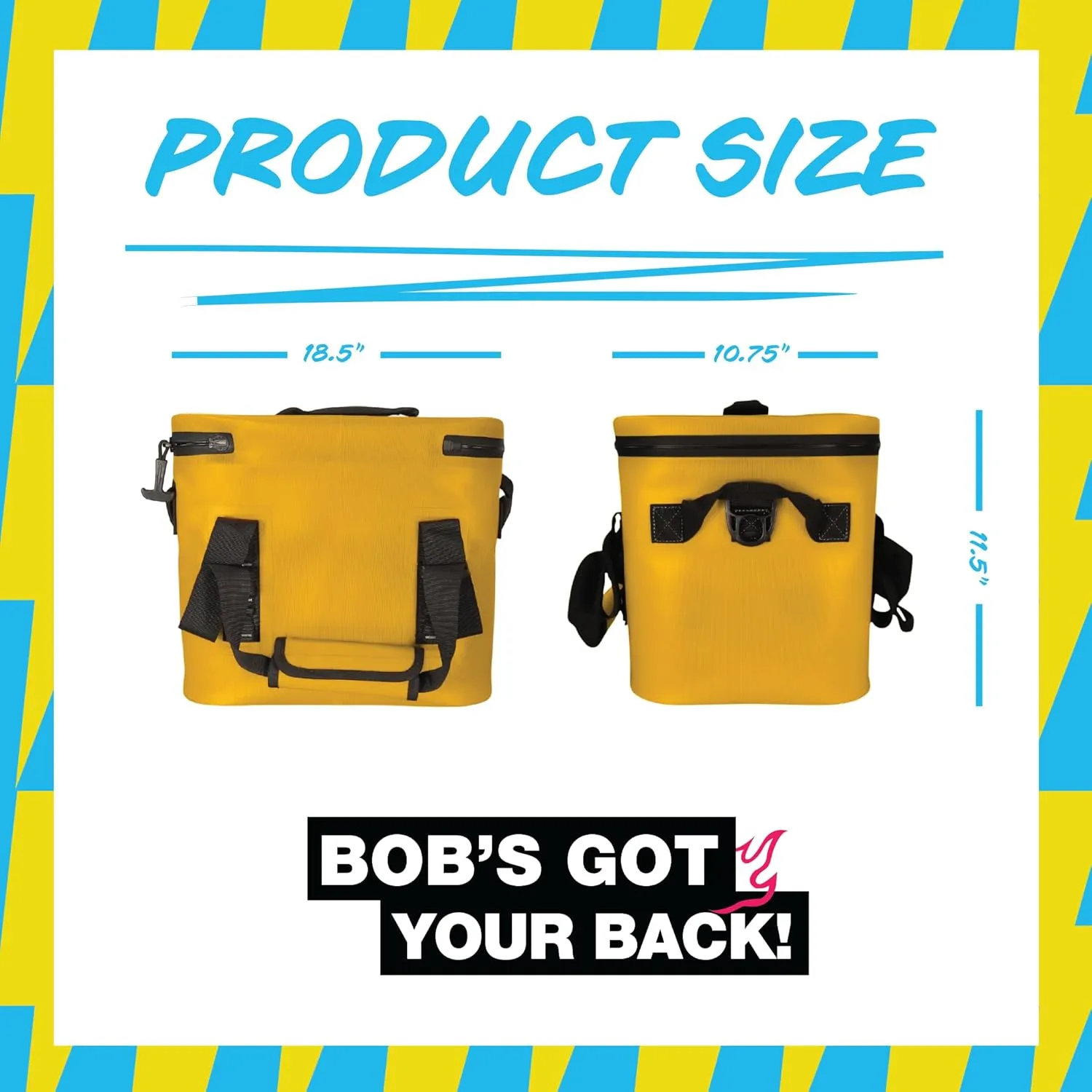 BOB The Cooler CO - 14L Sidekick Portable Leak Proof Hopper Flip Soft Cooler for Lunch, Drink, Beverage, Camping, Travel, Picnic, Beach & More Fits 20 12oz Cans