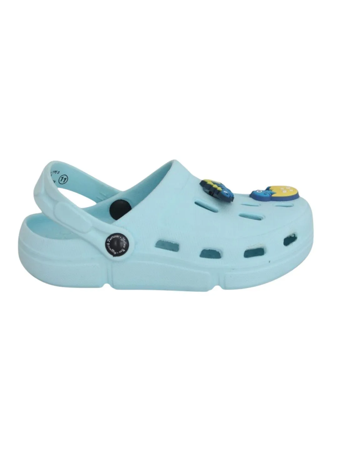Boys' Blue Glow-in-the-Dark Clogs with Playful 3D Dinosaur Charms
