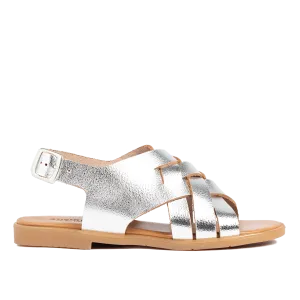 Braid sandal with buckle closure