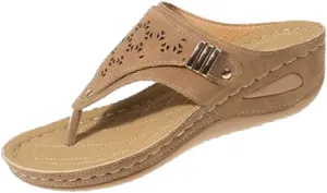 Breathable Mesh Sports Sandals,Arch Support Wedge Summer Orthopedic Slippers,Women Platform Wedges Thick-Soled Slipper