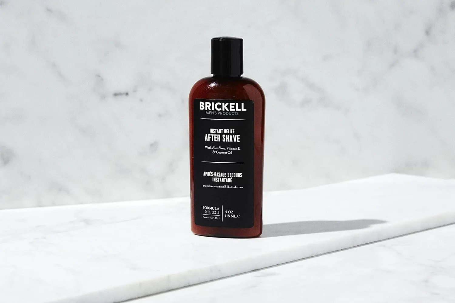 Brickell Men's Products Instant Relief Aftershave for Men, Natural and Organic Soothing After Shave Balm to Prevent Razor Burn, 4 Ounce, Scented