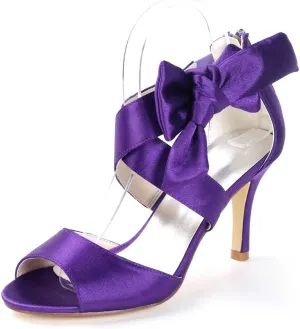 Bride's Elegant Wedding Heels - Peep Toe Mary Jane Satin Low Kitten Heel Pumps with Rhinestones & Zipper for Evening, Party, & Prom