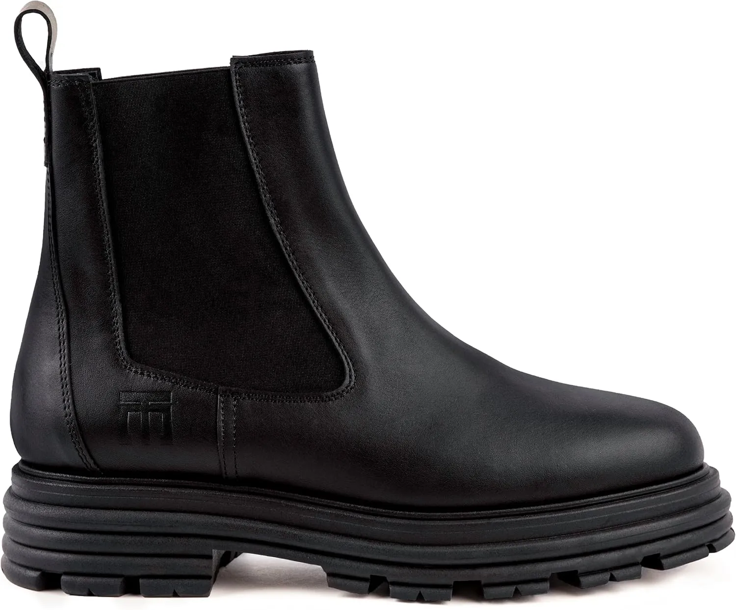 Brooklyn | 100% Made in Italy Chelsea Boots for Women, Black Italian Leather - Chunky, Non Slip Platform Sole and Lug Heel - Ankle Booties for Ladies - Ideal for Fall and Winter
