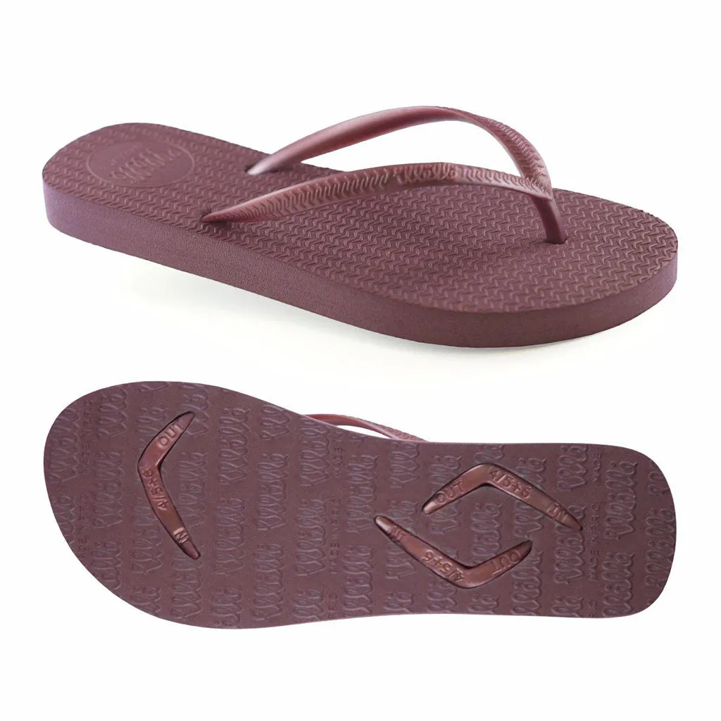 Burgundy Flip Flop with Burgundy Strap Slim Fit