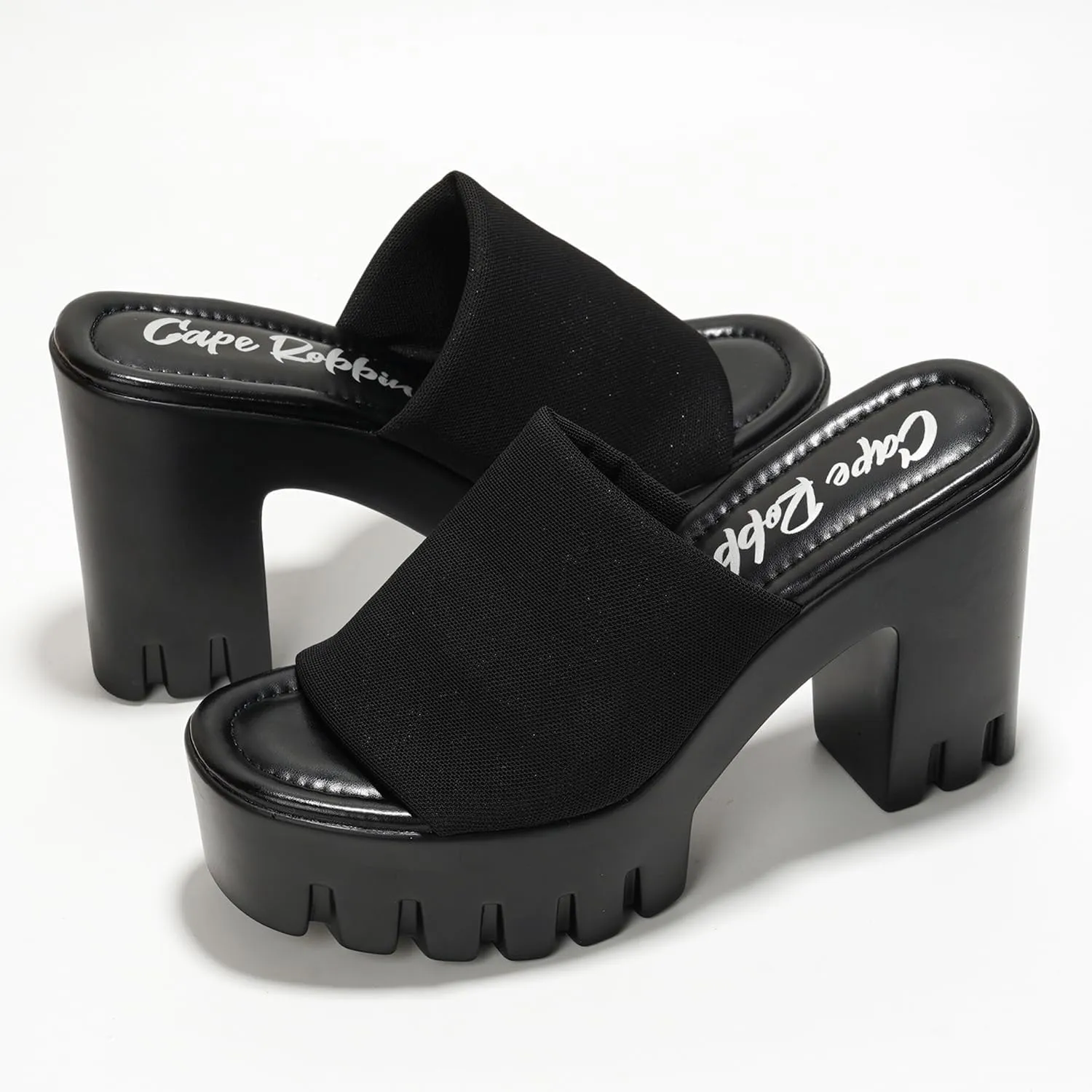 Cape Robbin Women's Round Toe Platform Sandals - Comfortable Block Heel Slip-On Summer Sandals (Echoya)