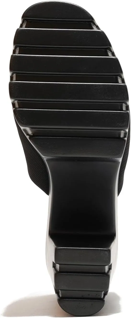 Cape Robbin Women's Round Toe Platform Sandals - Comfortable Block Heel Slip-On Summer Sandals (Echoya)