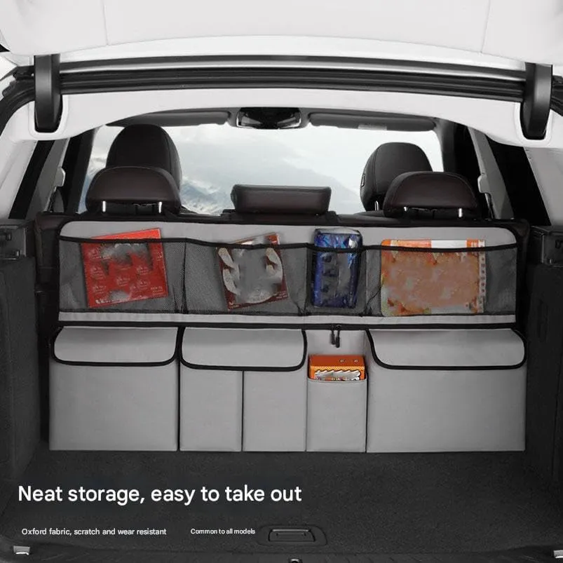 Car Boot Organiser for Ford F150 F250 F350 F450 F550 Bronco Edge Explorer Maverick Fusion C-max,Waterproof Kick Mats Seat Back Storage Bag Travel Durable Foldable Multi Pocket Journey Tidy Storage