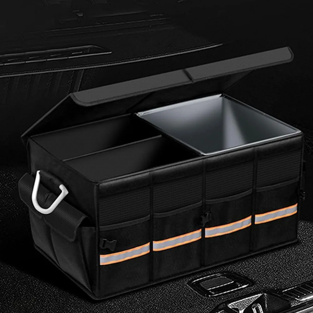 Car Boot Organiser for Lancia Ypsilon/A112/Appia/Beta/Delta/Flaminia/Flavia, Durable Car Boot Tidy Collapsible Easy to Use,B Grey-C Large