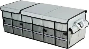Car Boot Organiser for Lancia Ypsilon/A112/Appia/Beta/Delta/Flaminia/Flavia, Durable Car Boot Tidy Collapsible Easy to Use,B Grey-C Large