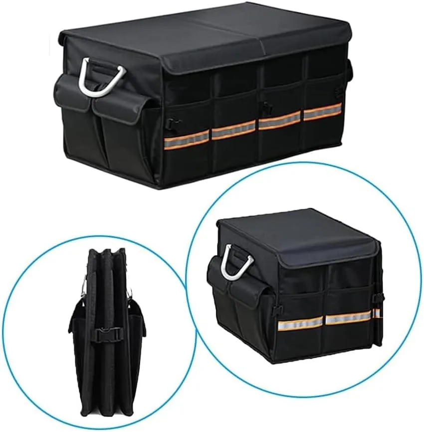 Car Boot Organiser for Lancia Ypsilon/A112/Appia/Beta/Delta/Flaminia/Flavia, Durable Car Boot Tidy Collapsible Easy to Use,B Grey-C Large