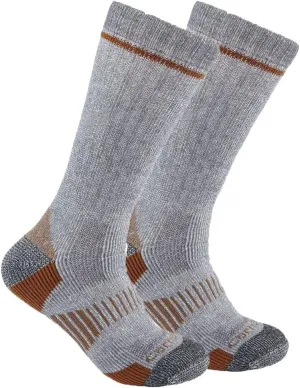 Carhartt Men's Midweight Synthetic-Wool Blend Sock 2 Pack
