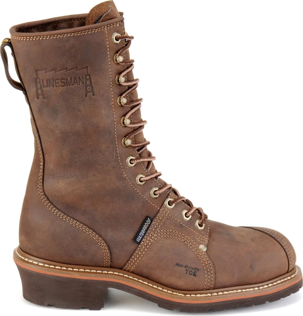 Carolina Boots Linesman 10" Composite Toe Waterproof Work Boot for Men - Durable, Slip-Resistant, Ideal for Construction & Outdoor Work