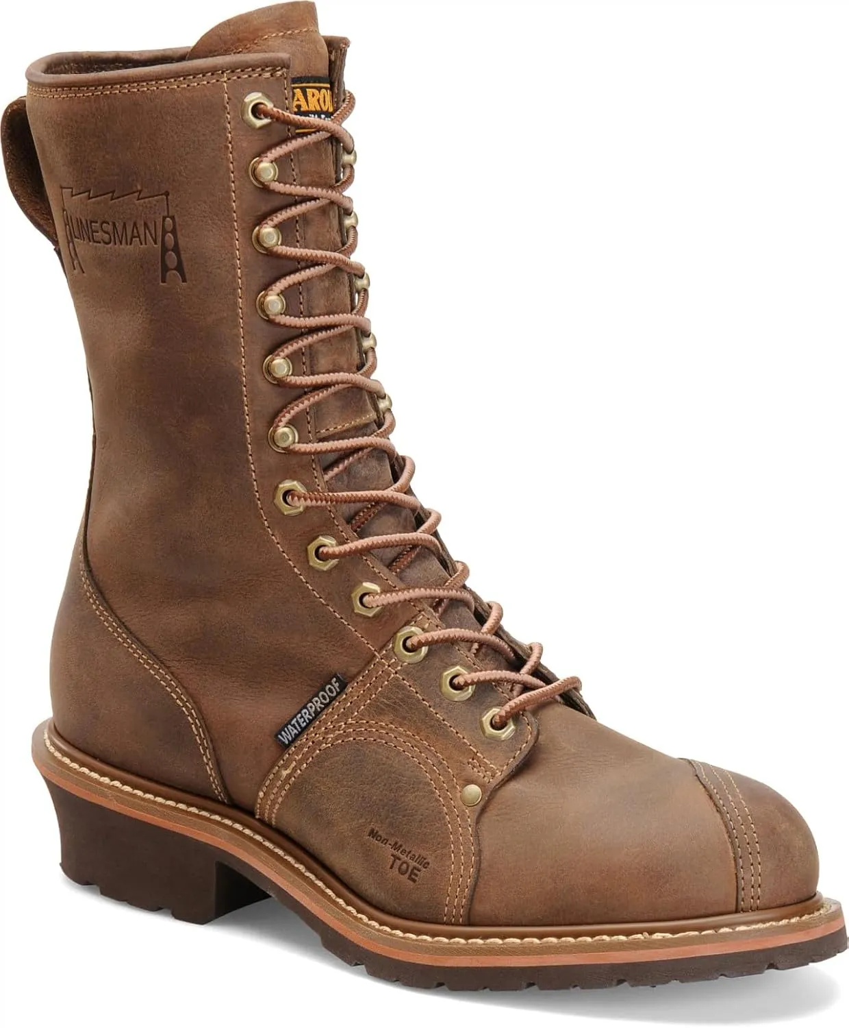 Carolina Boots Linesman 10" Composite Toe Waterproof Work Boot for Men - Durable, Slip-Resistant, Ideal for Construction & Outdoor Work