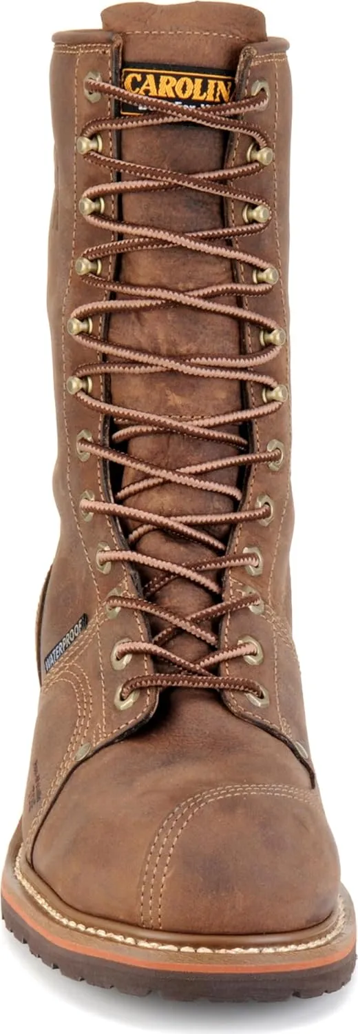 Carolina Boots Linesman 10" Composite Toe Waterproof Work Boot for Men - Durable, Slip-Resistant, Ideal for Construction & Outdoor Work