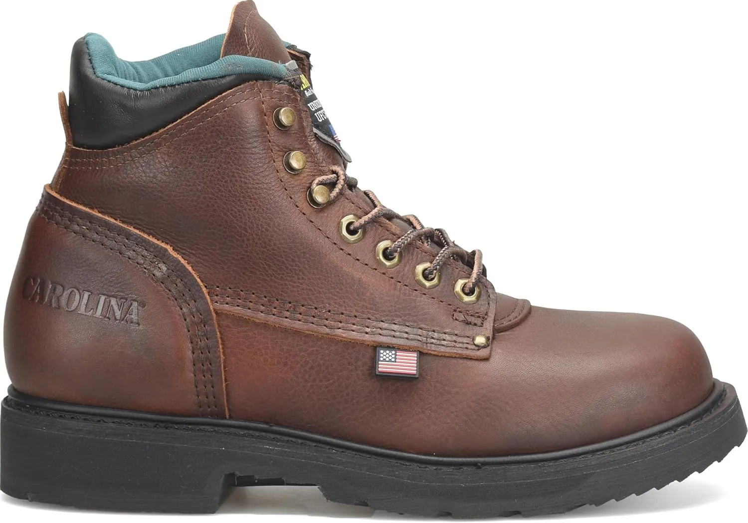 Carolina Boots Sarge 6" Soft Toe Work Boots for Men - Amber Gold Leather, AG7 Footbed, EH Rated, DRI-LEX Lining, Durable Comfort