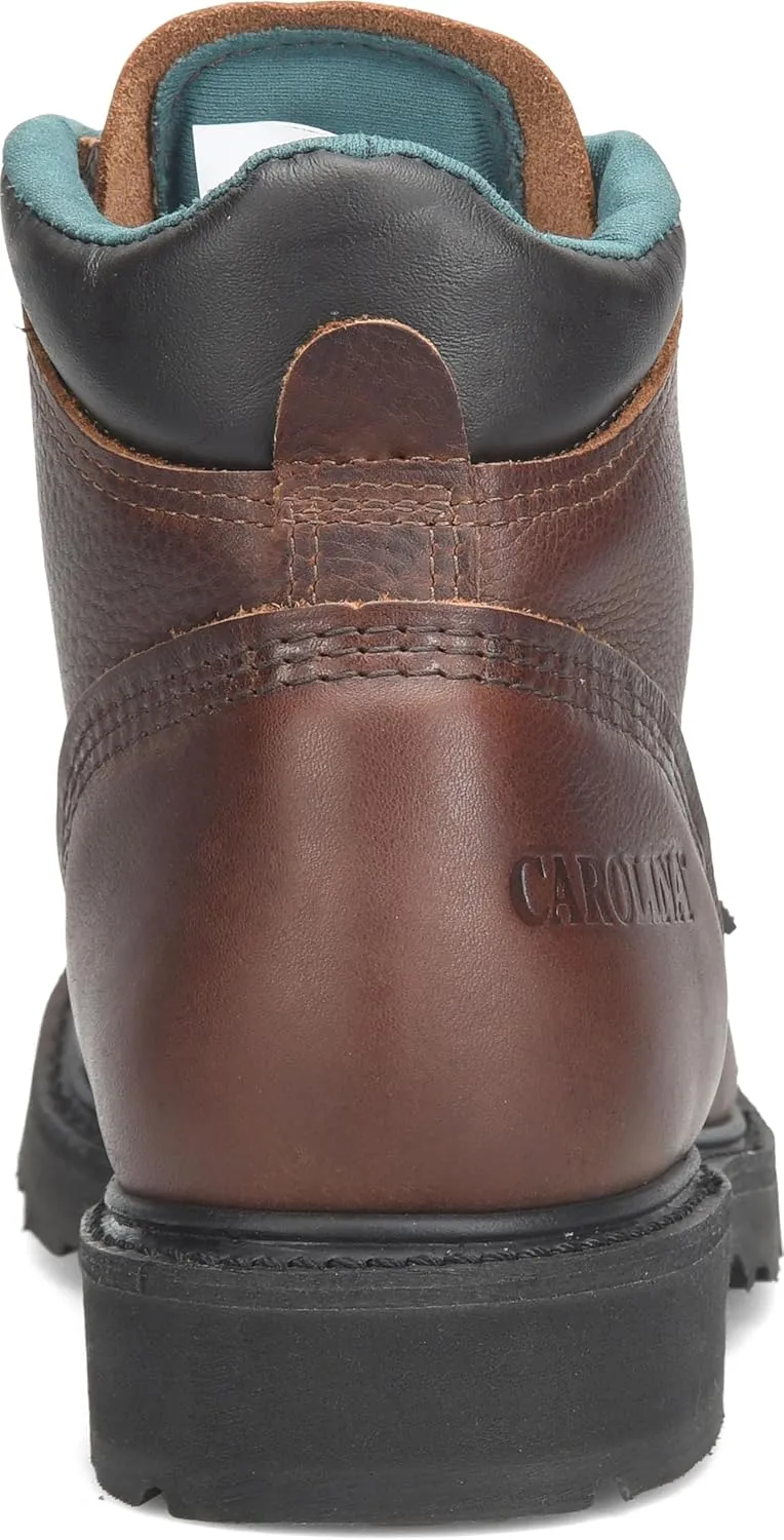 Carolina Boots Sarge 6" Soft Toe Work Boots for Men - Amber Gold Leather, AG7 Footbed, EH Rated, DRI-LEX Lining, Durable Comfort