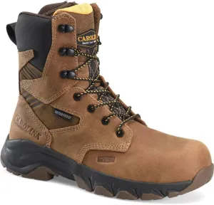 Carolina Subframe 8" Comp Toe Side Zip Waterproof Work Boot for Men - Lightweight, Durable, Slip-Resistant, Dark Brown - 11 2E