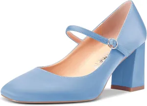 Castamere Women Chunky Block High Heel Square Toe Pumps Mary Jane Shoes Wedding Party Dress