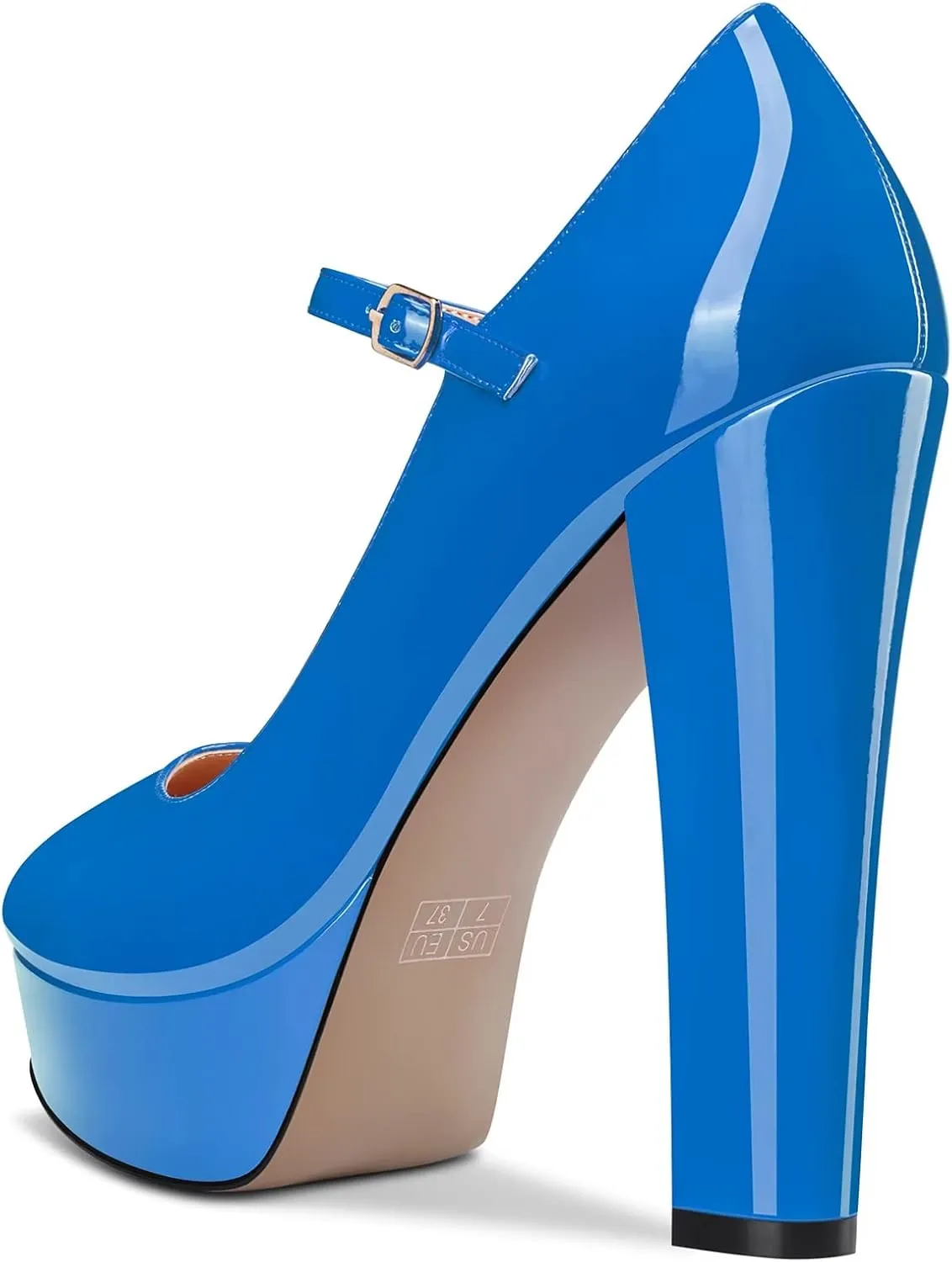 Castamere Women Chunky Block High Platform Heel Round Toe Ankle Strap Mary Jane Buckle Wedding Dress Shoes