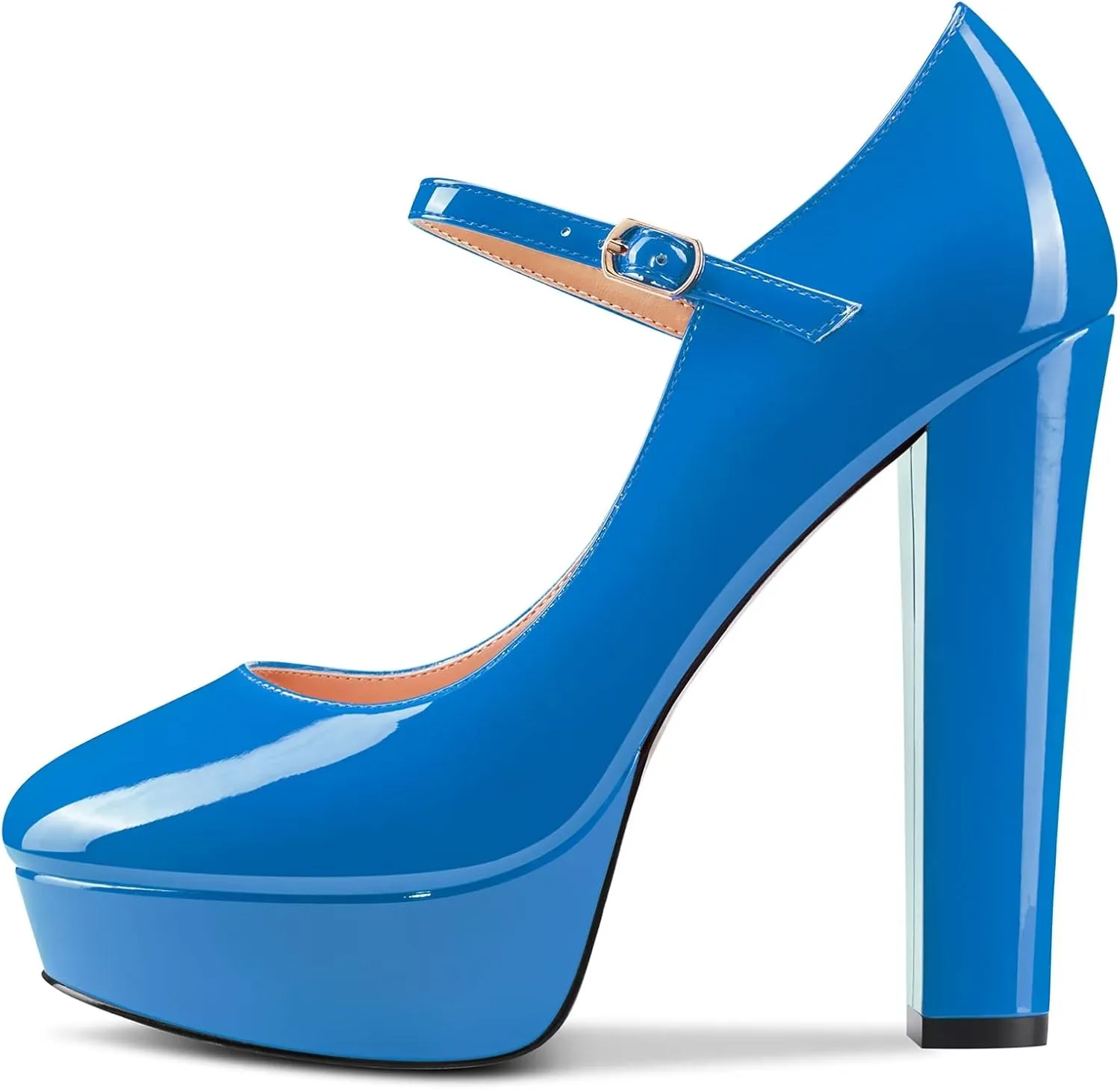 Castamere Women Chunky Block High Platform Heel Round Toe Ankle Strap Mary Jane Buckle Wedding Dress Shoes