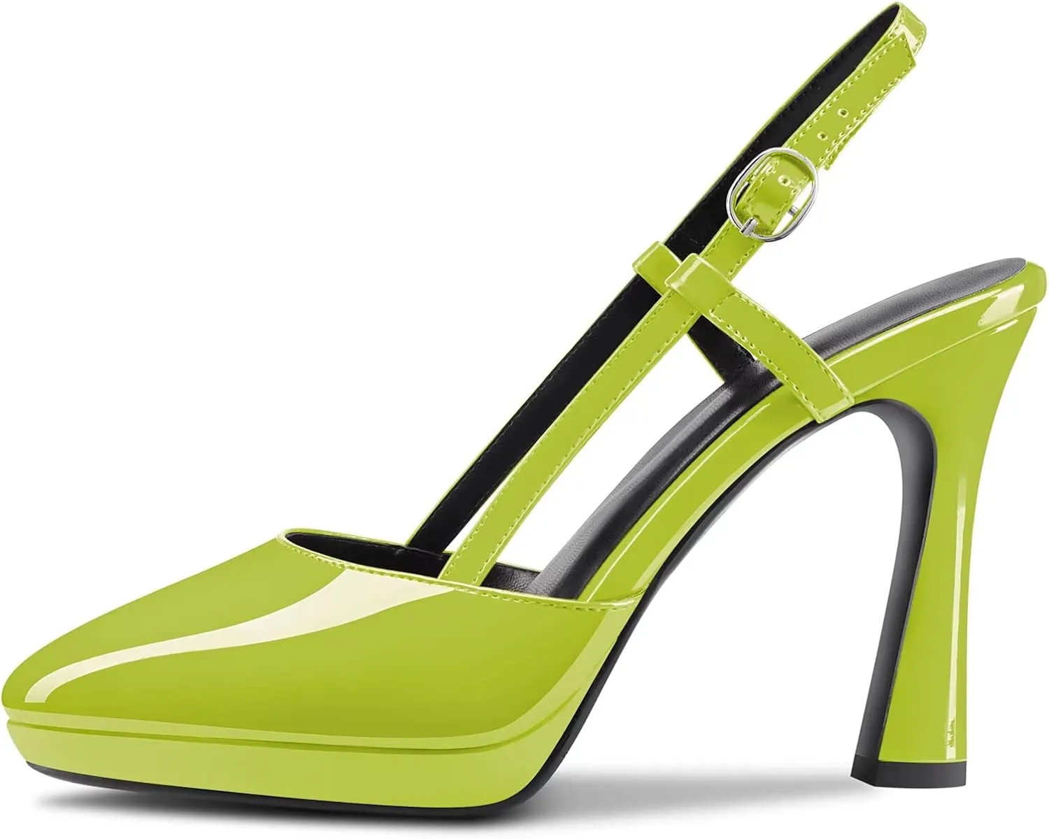 Castamere Women High Stiletto Platform Heel Pointed Toe Slingback Slip-on Pumps Wedding Dress 3.9 Inches Heels