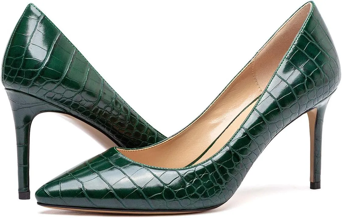 Castamere Womens Basic High Heels Pumps Slip-on Pointy Toe Stilettos 8.5 CM Heel