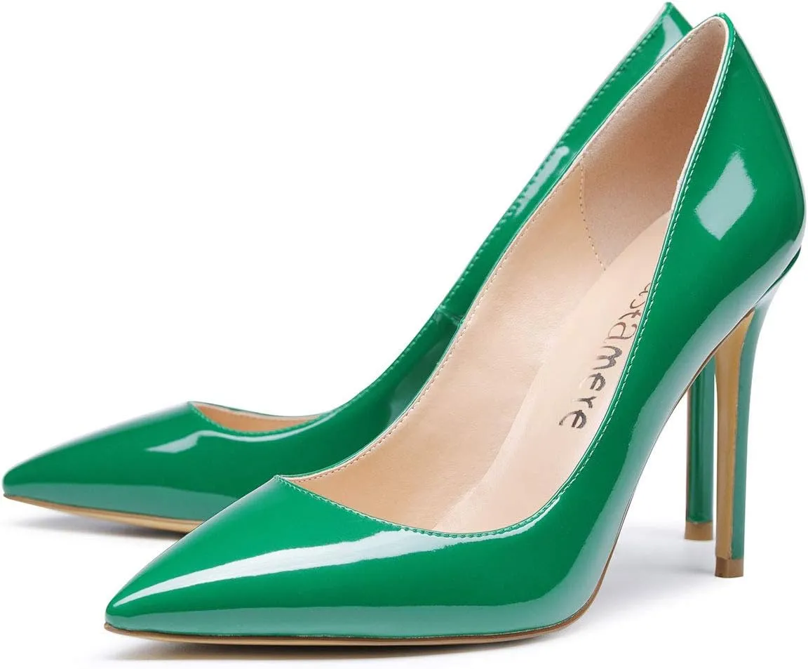 Castamere Womens High Heels Pointed-Toe Slip-on Stilettos Pumps 4Inch Heel Shoes
