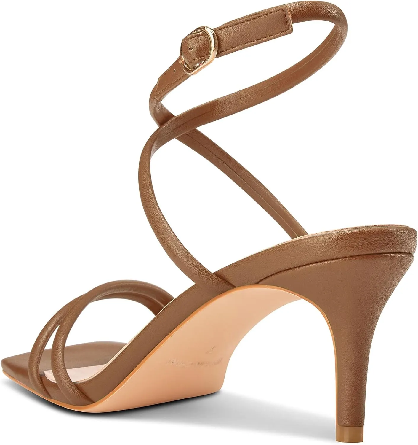 Castamere Womens Mid Kitten Heel Open Square Toe Sandals Ankle Strap Cross-Strap Prom Dress Cute Summer 2.6 Inches Heels