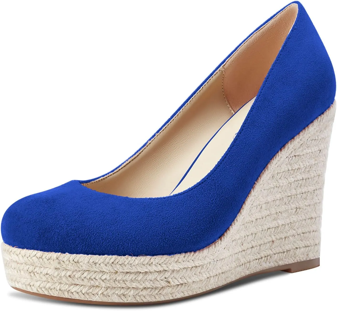 Castamere Womens Platform High Heel Round Toe Pumps Slip-on Wedding Office Classic Shoes 3.9 Inches Heels