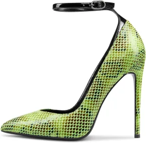 Castamere Womens Sexy Ankle Strap High Heels Pumps Elegant Pointy Toe Stilettos 12CM Heel Shoes